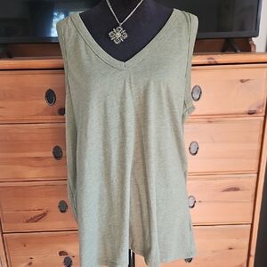 Olive Green Sleeveless Women's Top